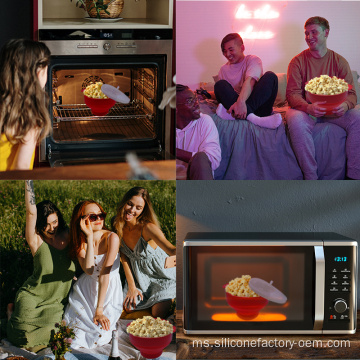 Dapur microwave silikon popcorn baldi rumah mangkuk rumah